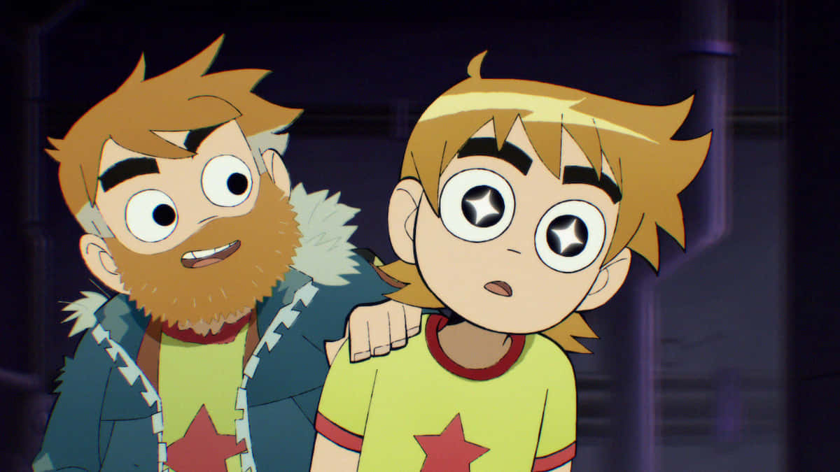 Scott Pilgrim, animated characters, starry eyes, SD Desktop Wallpaper