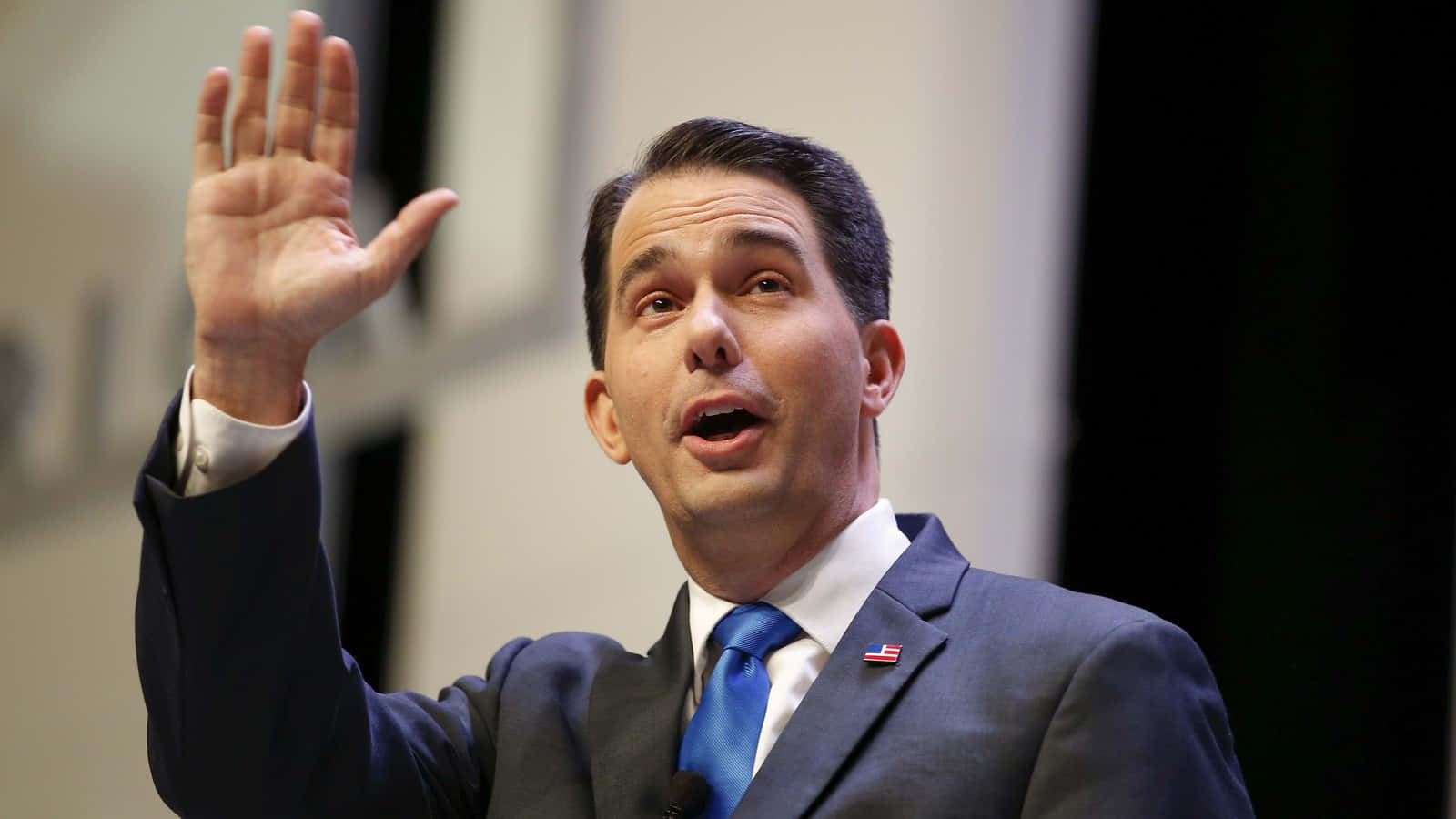 Scott Walker, dark suit, blue tie, HD Desktop Wallpaper