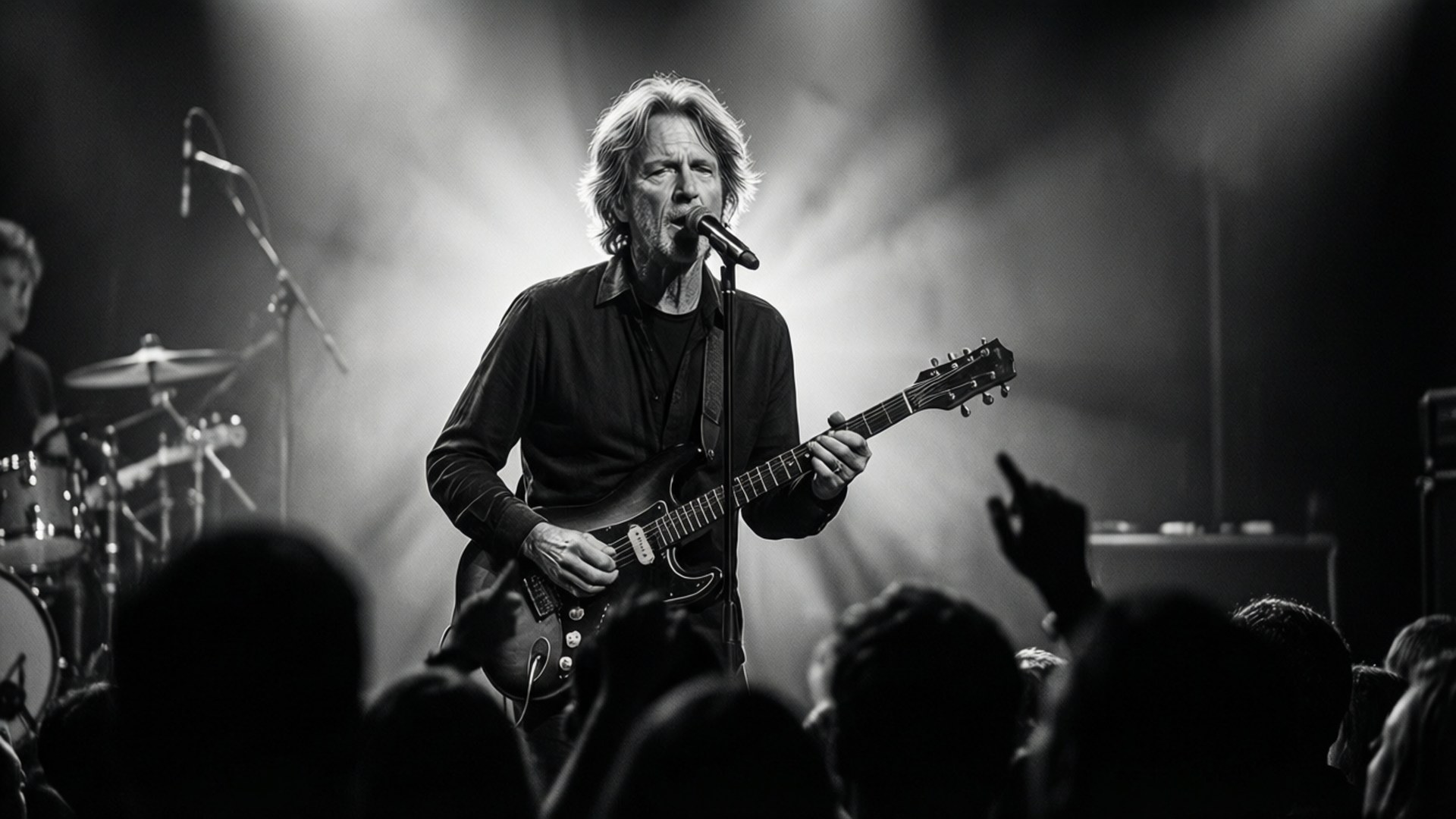Scott Walker, electric guitar, mic, Full HD Desktop Wallpaper