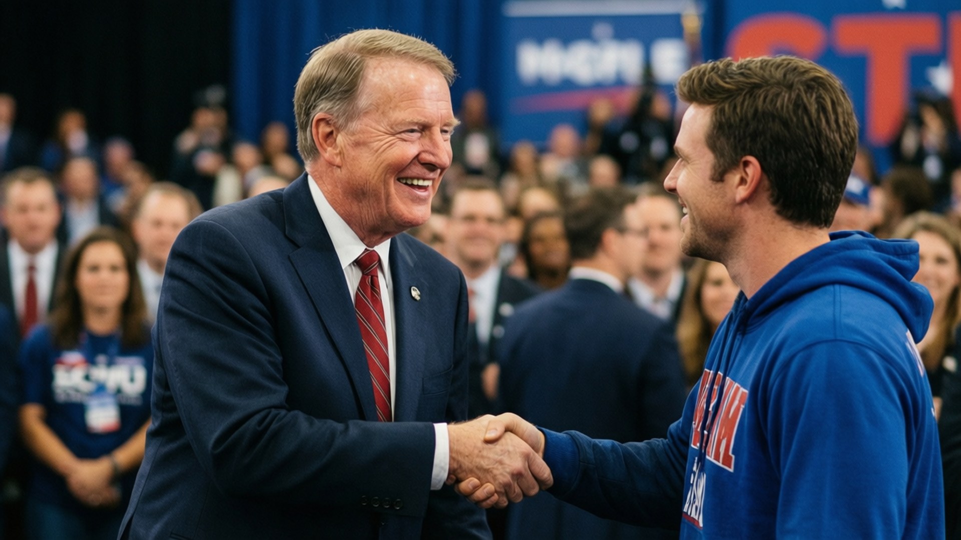 Scott Walker, handshake, voters, Full HD Desktop Wallpaper