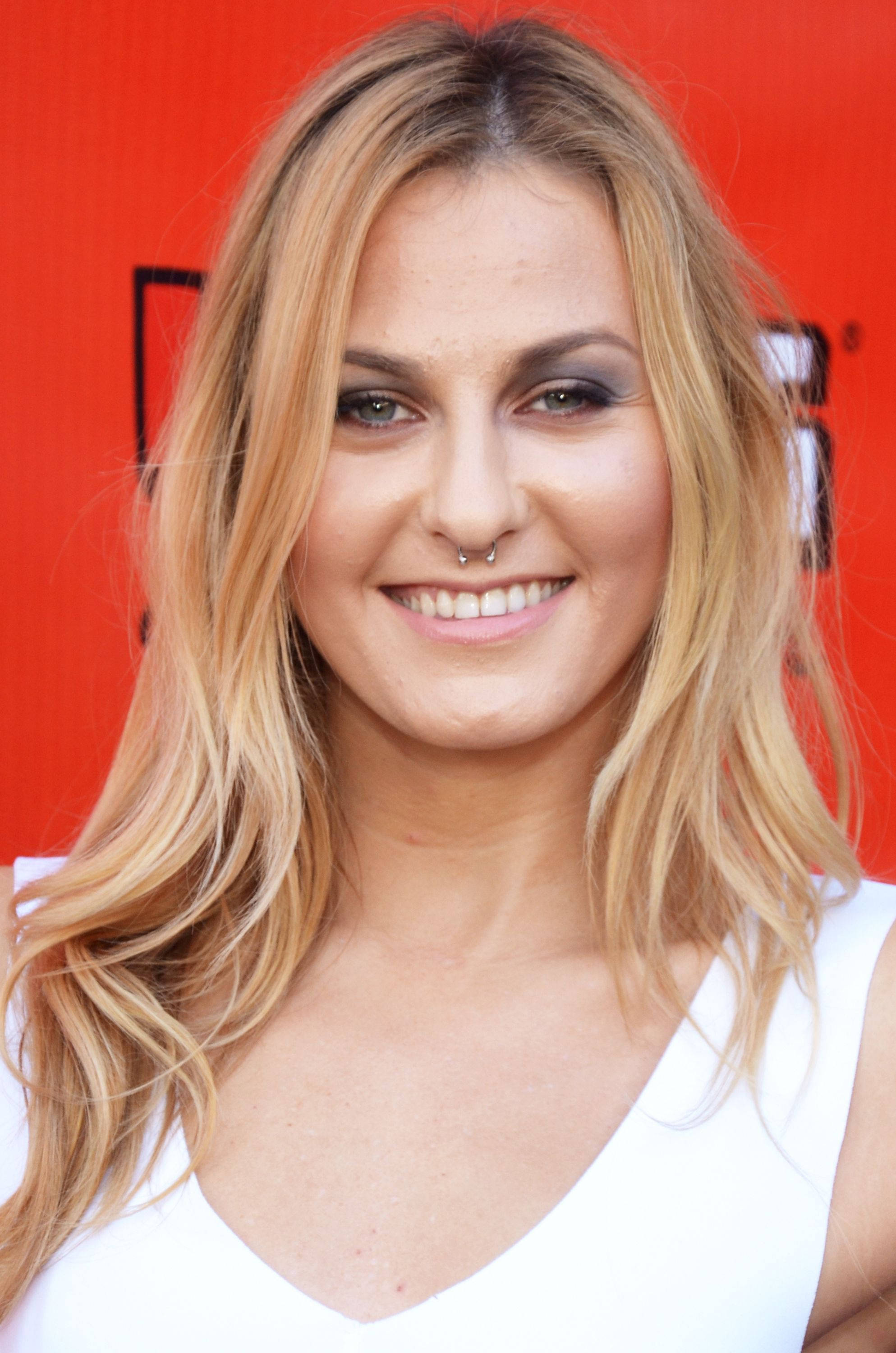 Scout Taylor-Compton, red and white aesthetic, vibrant red backdrop, 2K Phone Wallpaper