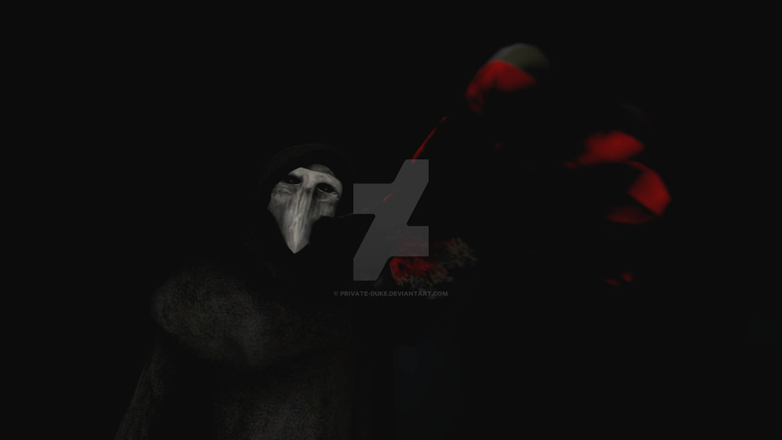 SCP, masked figure, hooded cloak, HD Desktop Wallpaper