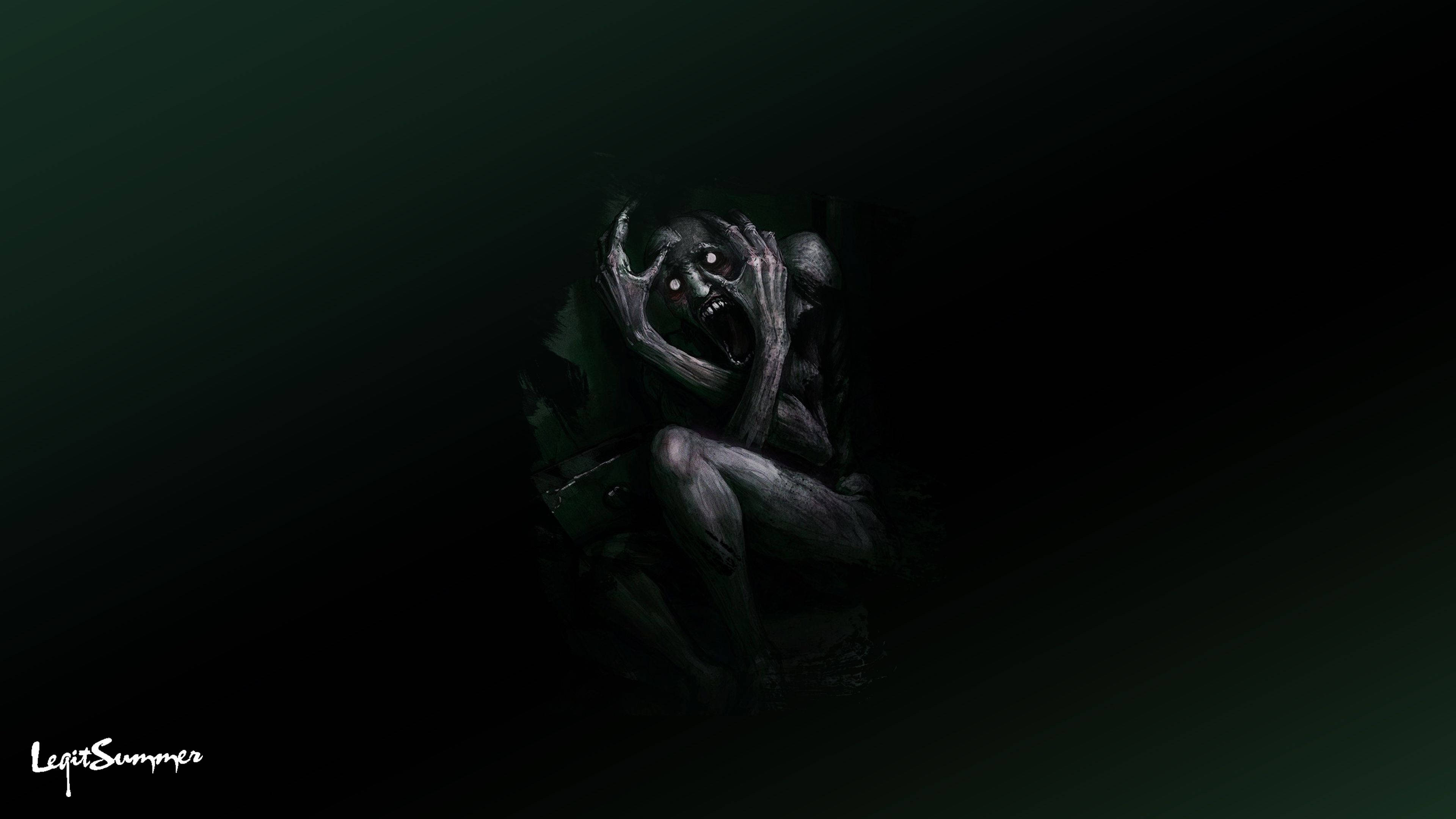 SCP, evil creature, glowing eyes, 4K Desktop Wallpaper