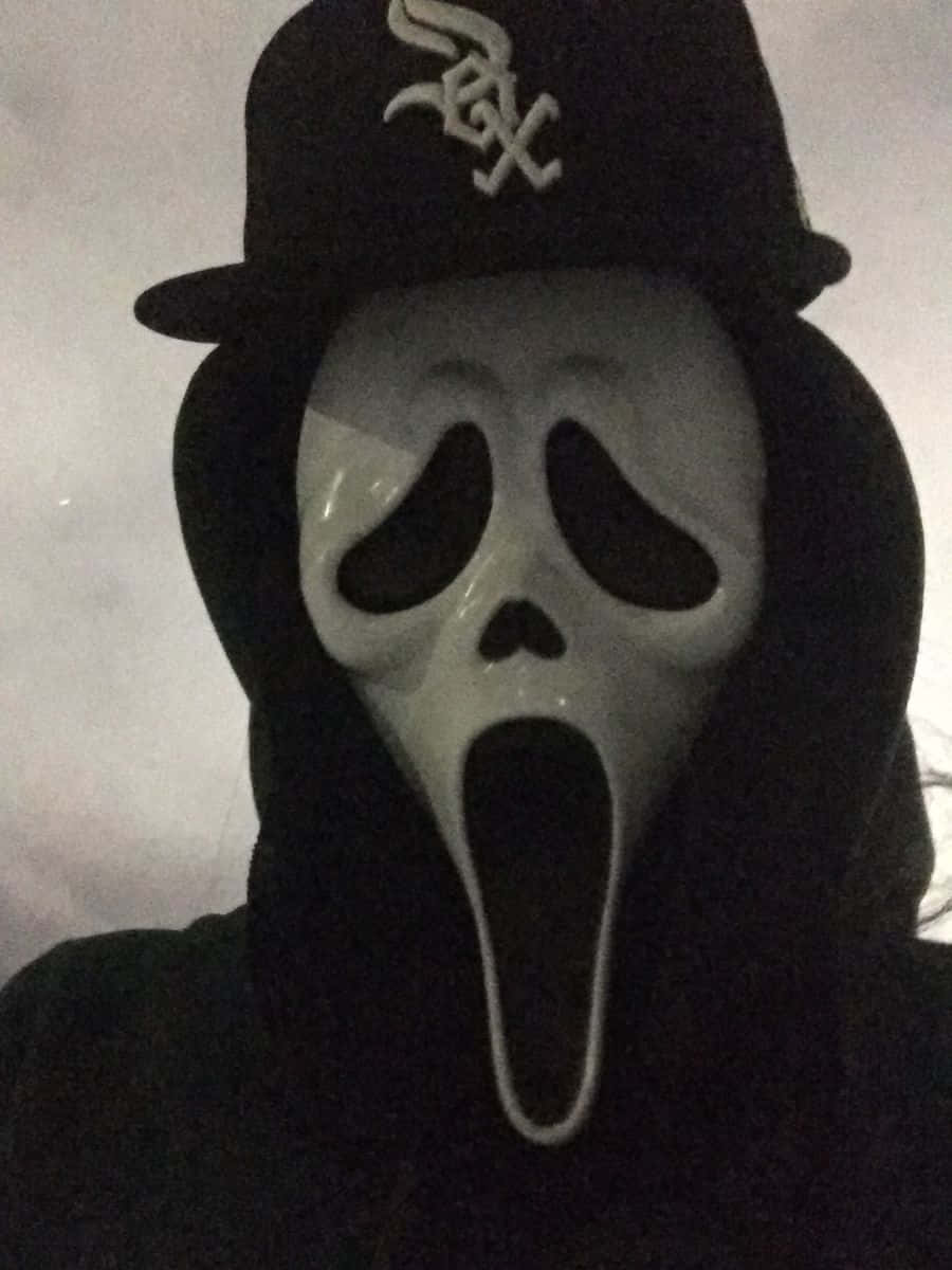 Scream Ghostface, white Ghostface mask, black hoodie, SD Phone Wallpaper