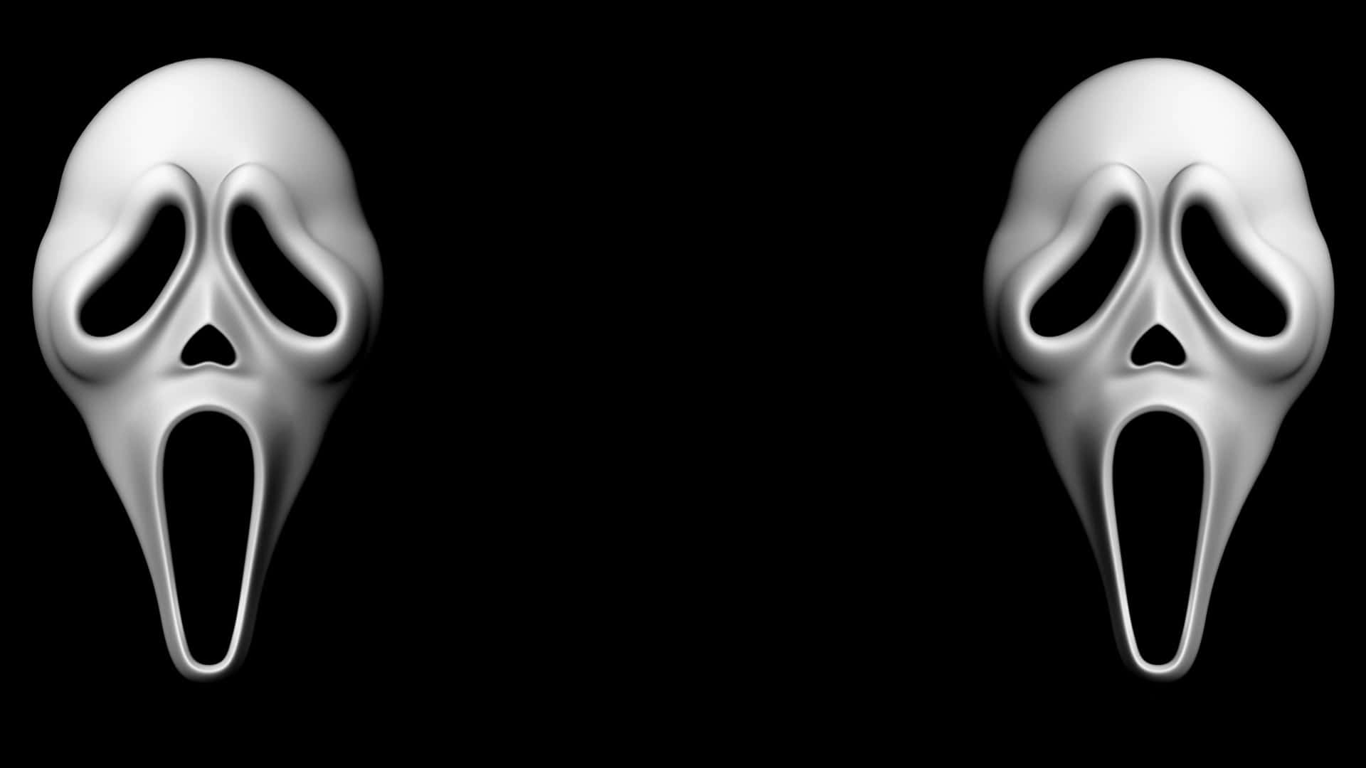 Scream Ghostface, white scream masks, glowing edges, Full HD Desktop Wallpaper