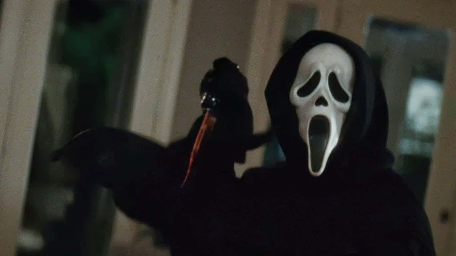 Scream Ghostface, white ghost mask, black hood, HD Desktop Wallpaper