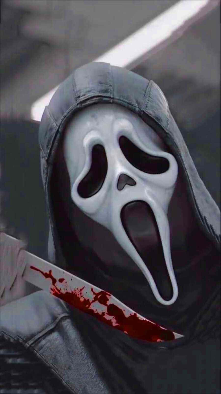 Ghostface, white ghostface mask, bloodied knife, HD Phone Wallpaper