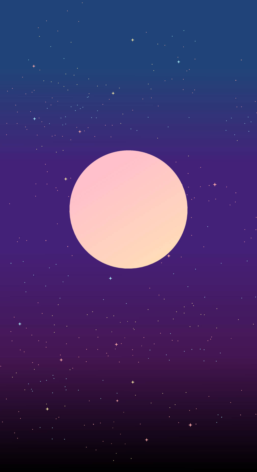 Full Moon, purple sky, starry twilight sky, Full HD Phone Wallpaper