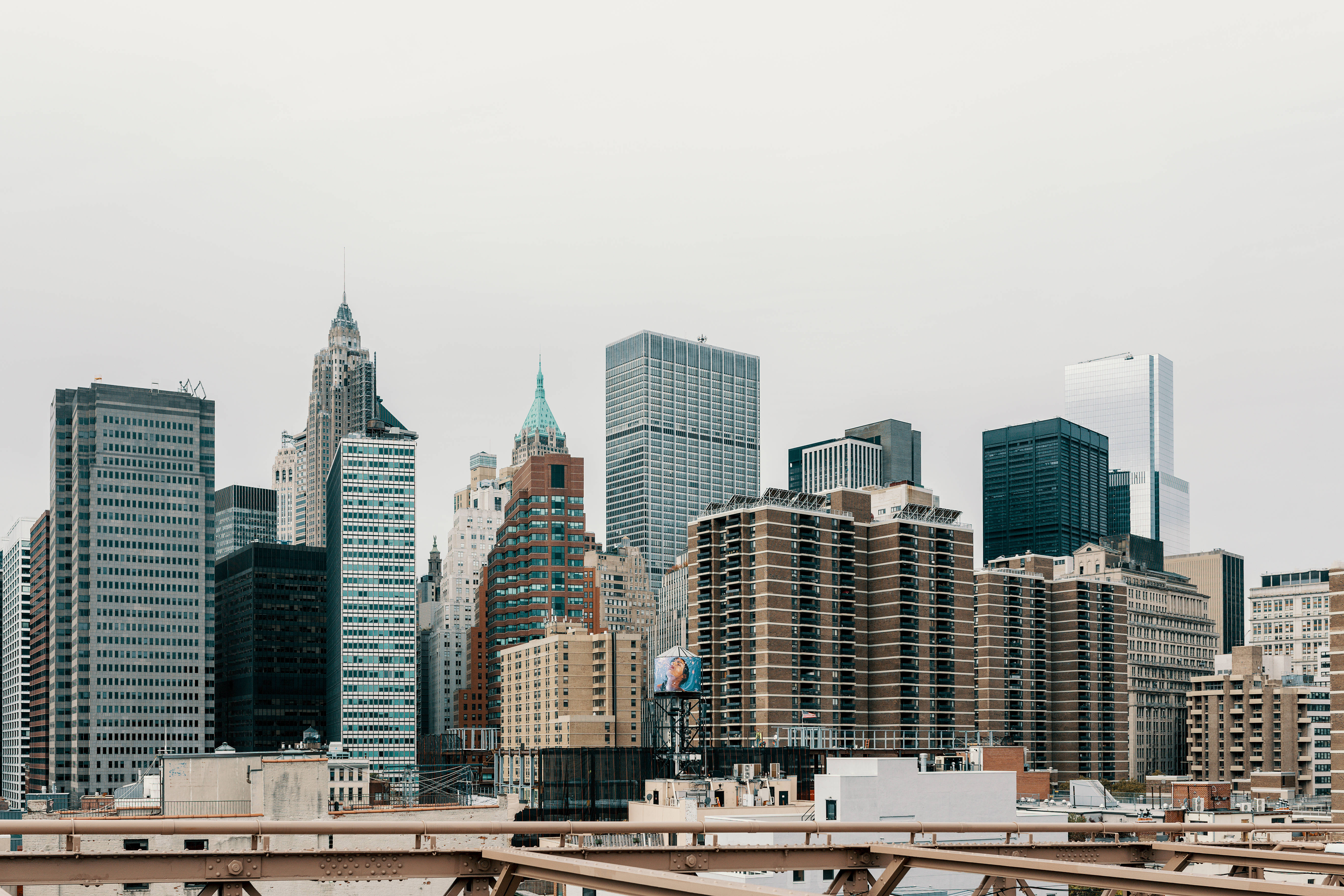 City Skyline, towering skyscrapers, overcast gray sky, 5K Desktop Wallpaper