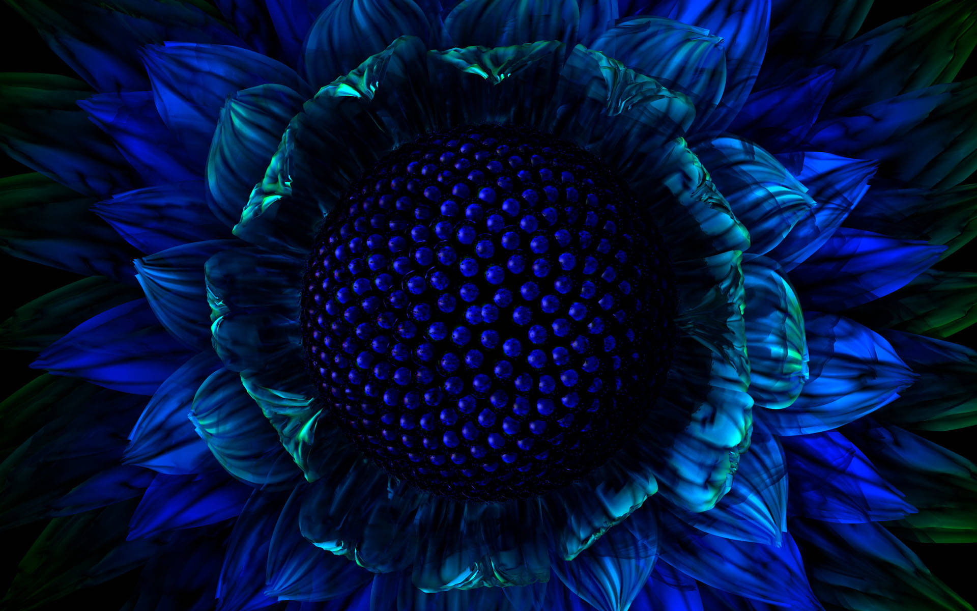 blue flower core, electric blue, teal, Full HD Desktop Wallpaper