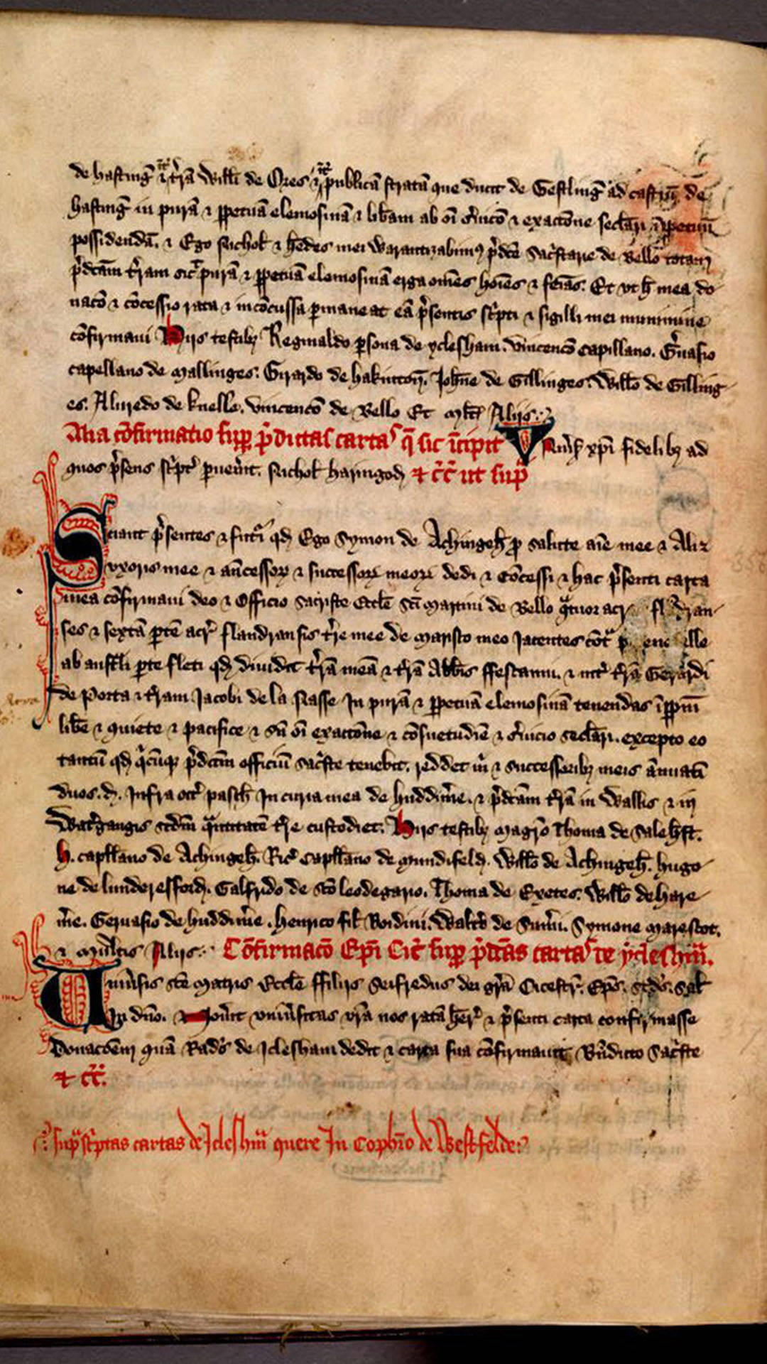 ancient illuminated manuscript, handwritten text in Latin, decorative red and black initials, Full HD Phone Wallpaper
