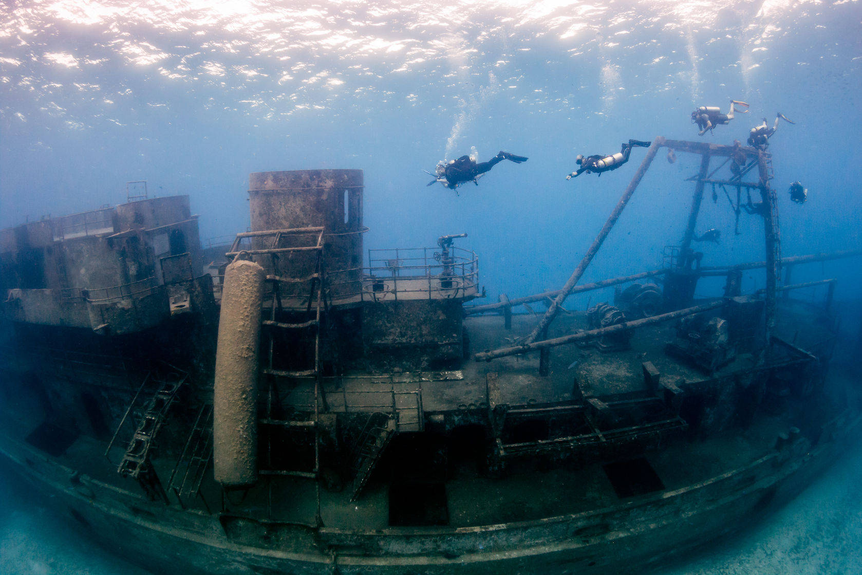 scuba diving, sunken ship, shipwreck, HD Desktop Wallpaper