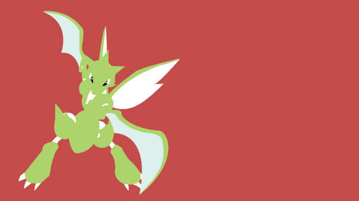 Scyther, green, white wings, SD Desktop Wallpaper