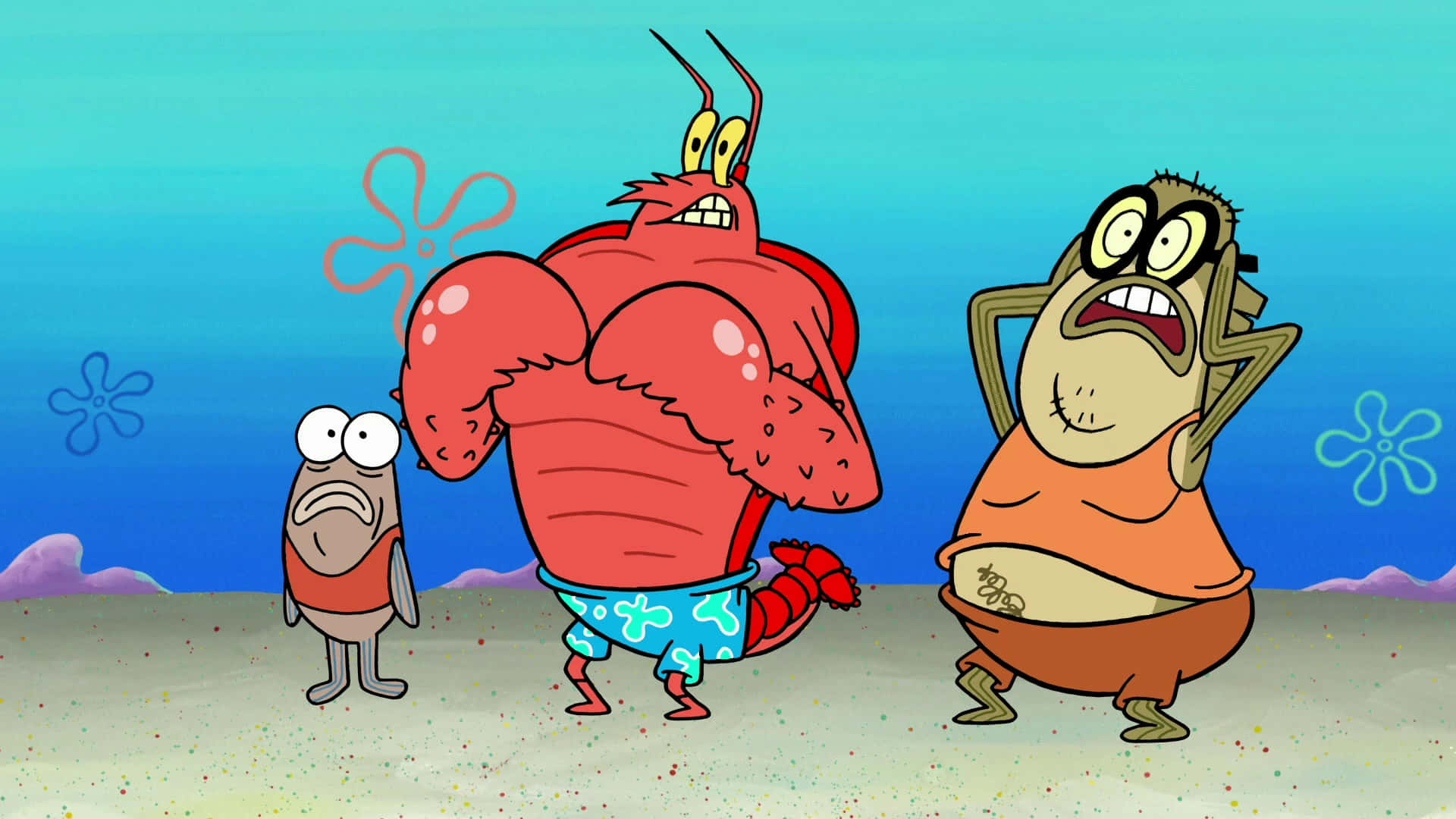 Bubble Bass, 1920 x 1080, cartoon sea creatures, Full HD Desktop Wallpaper
