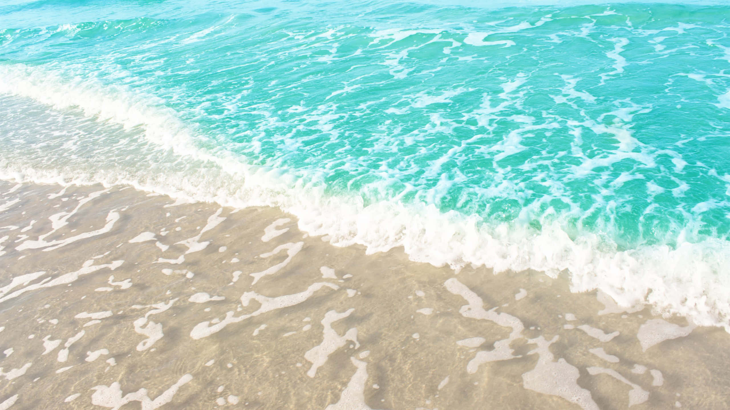 Sea Breeze, turquoise ocean, golden sand, 2K Desktop Wallpaper