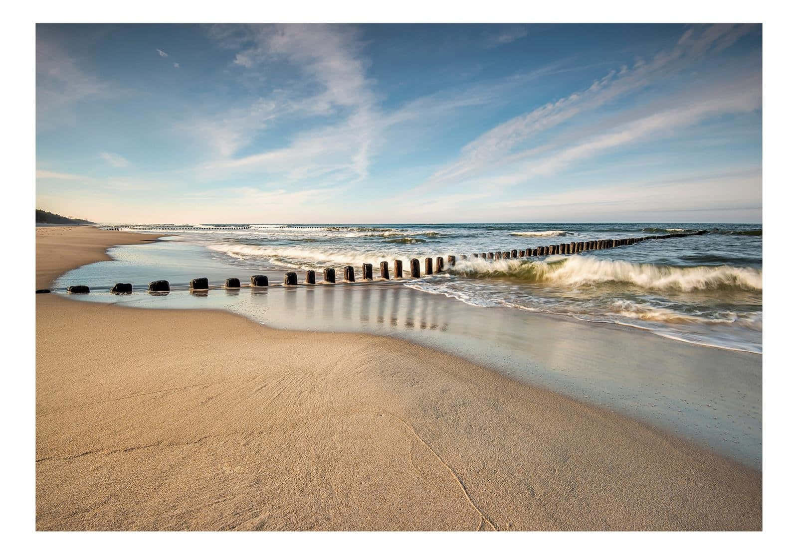 Sea Breeze, Sunlit beach, gentle waves, HD Desktop Wallpaper
