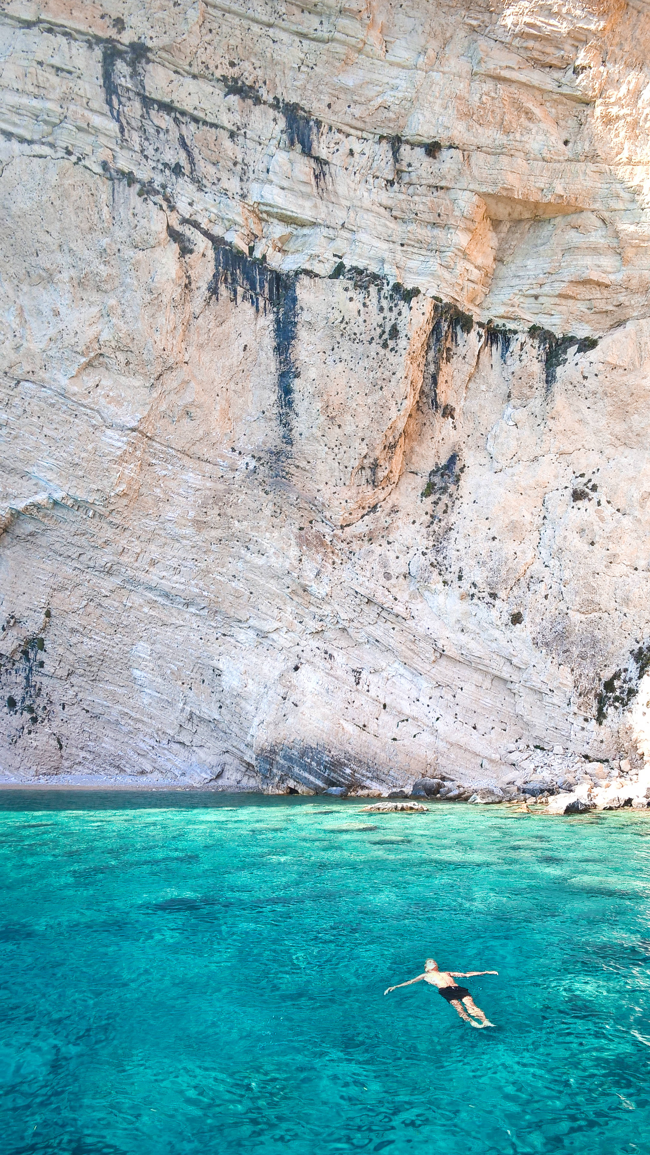 tranquil sea beach, sunset, crystal clear turquoise water, 4K Phone Wallpaper
