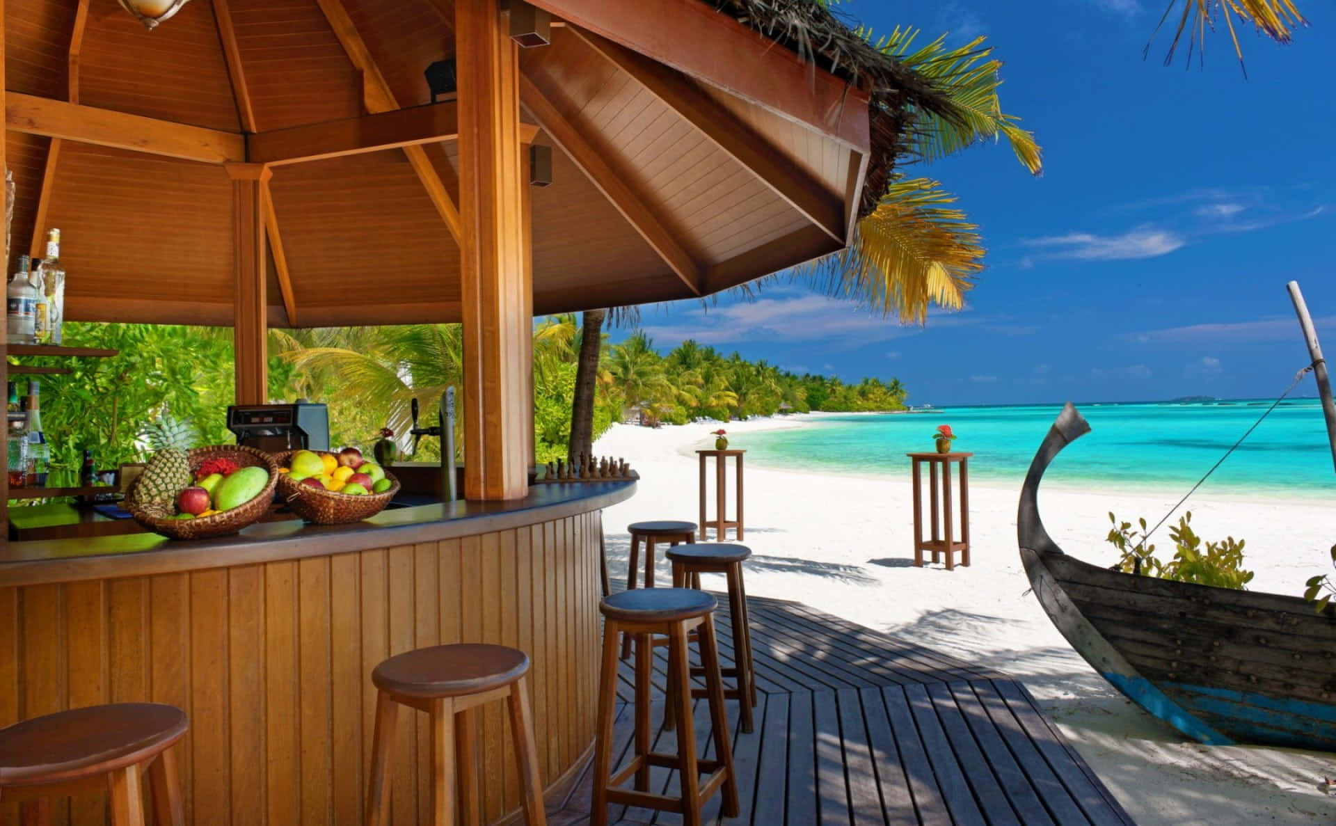 breeze, 1920 x 1187, wooden beach bar, Full HD Desktop Wallpaper