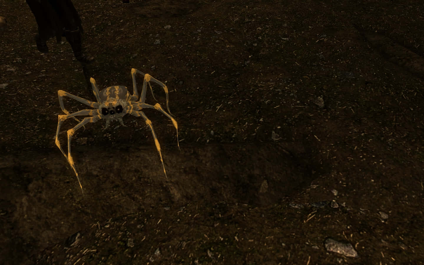 glowing yellow spider, black eyes, dark earth, HD Desktop Wallpaper