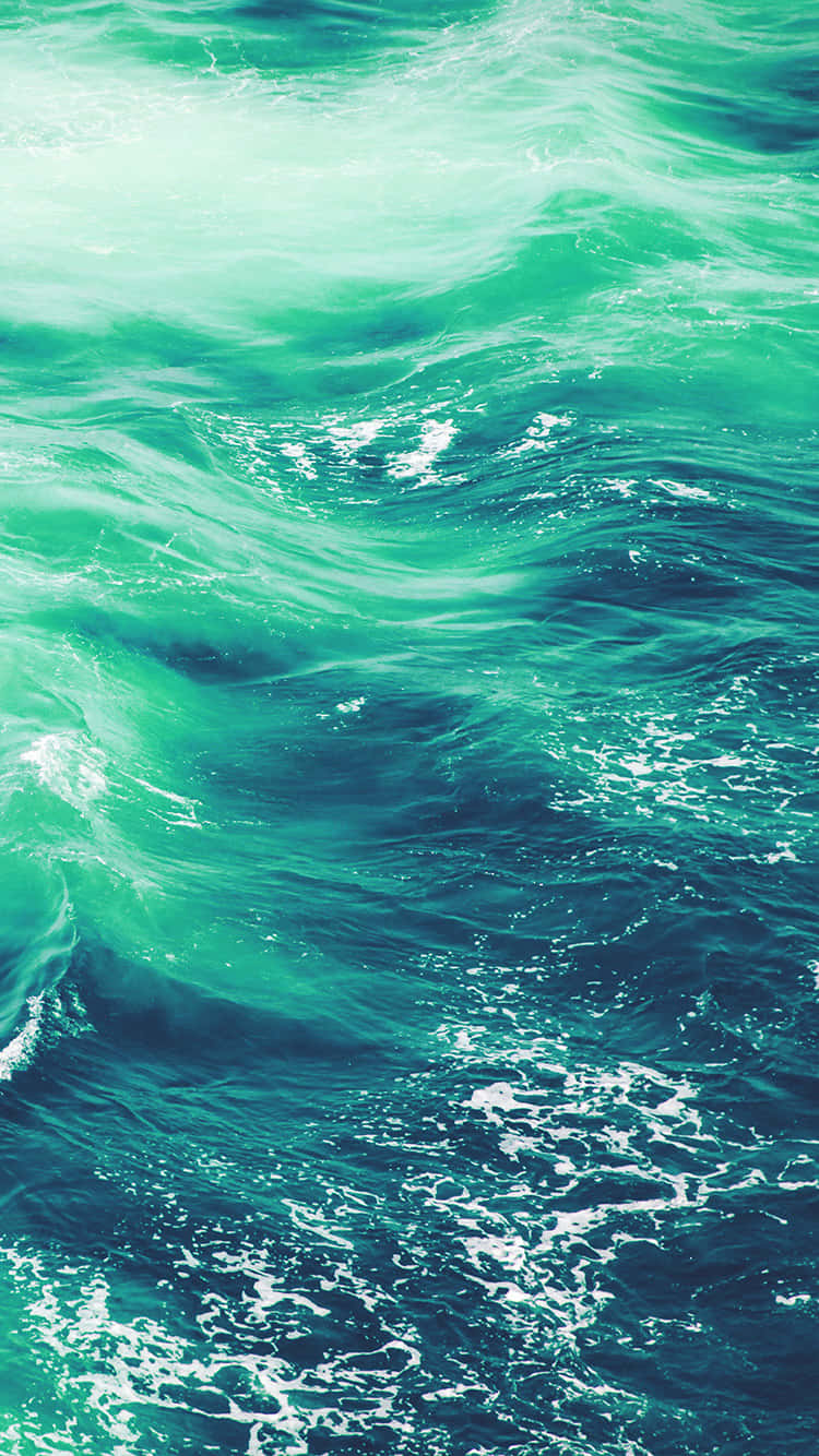 Seafoam Green, turquoise ocean waves, white foam, HD Phone Wallpaper