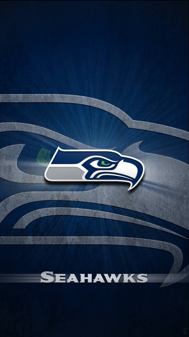 Seahawks, blue eagle head, metallic silver streaks, HD Phone Wallpaper