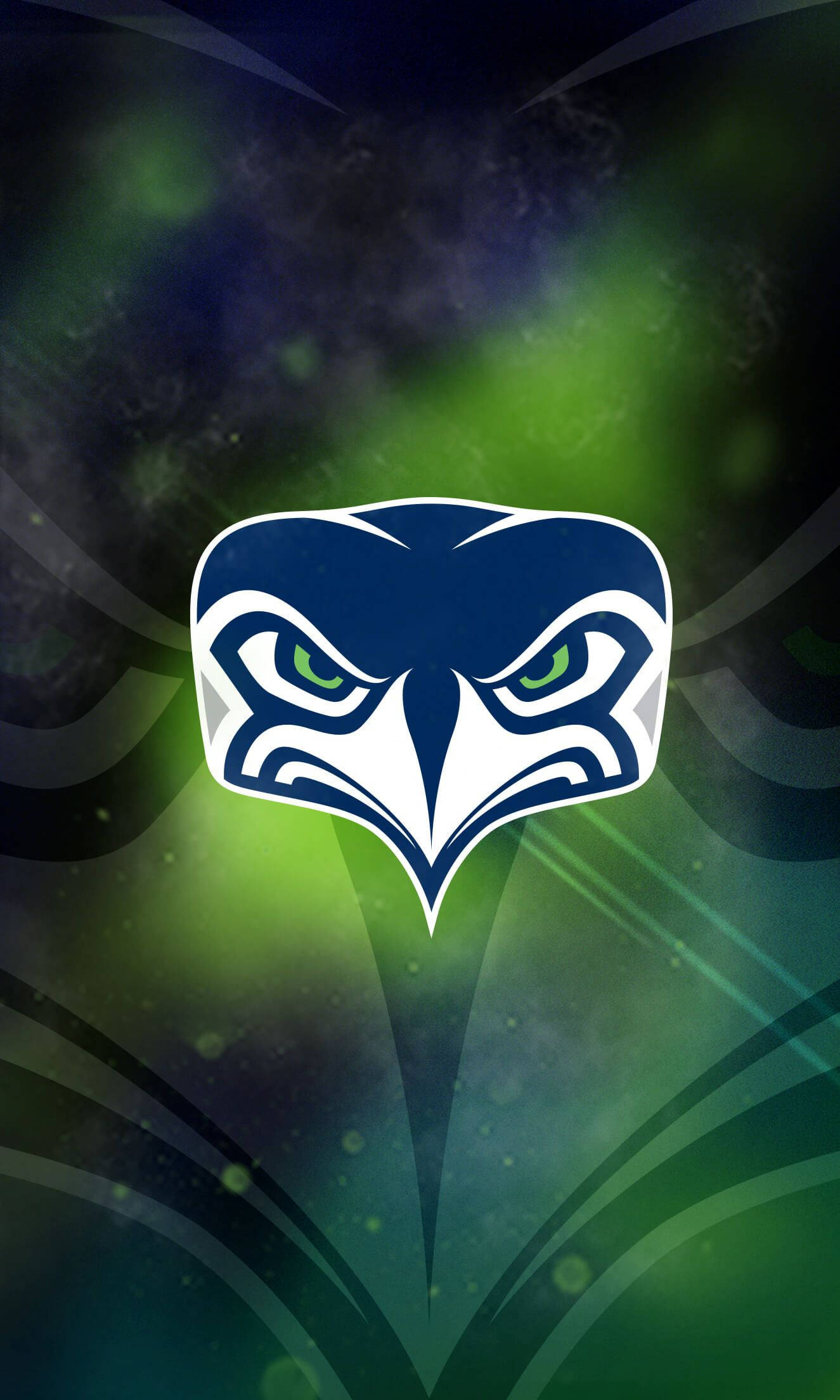 Seahawks, eagle face, blue and green, Full HD Phone Wallpaper