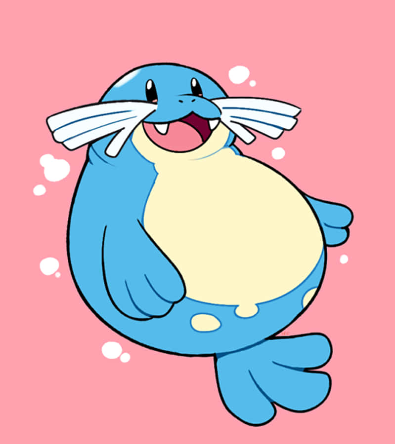 Sealeo, pink background, blue seal-like Pokémon, SD Phone Wallpaper
