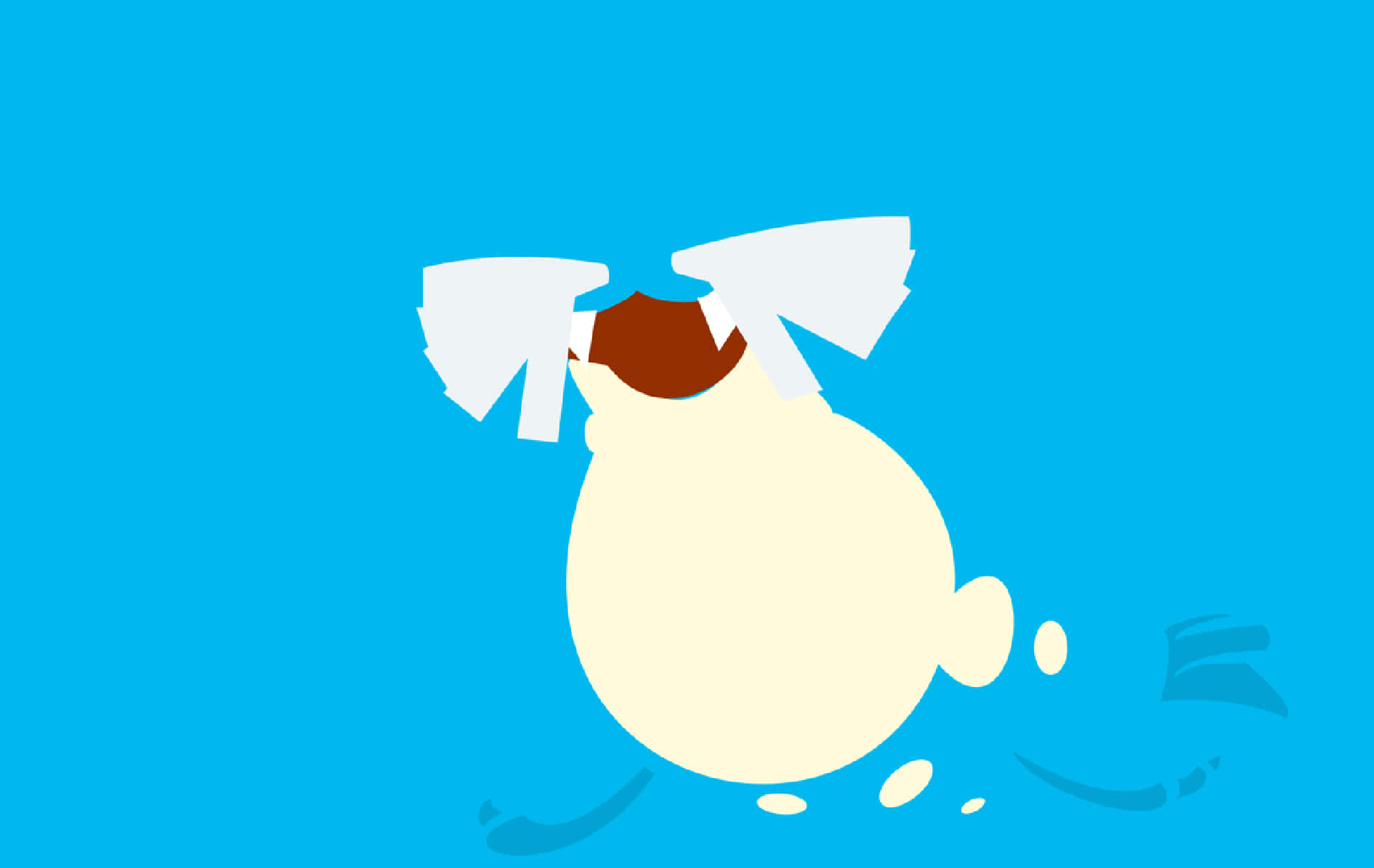 Sealeo, minimalist, cartoon pug, Full HD Desktop Wallpaper