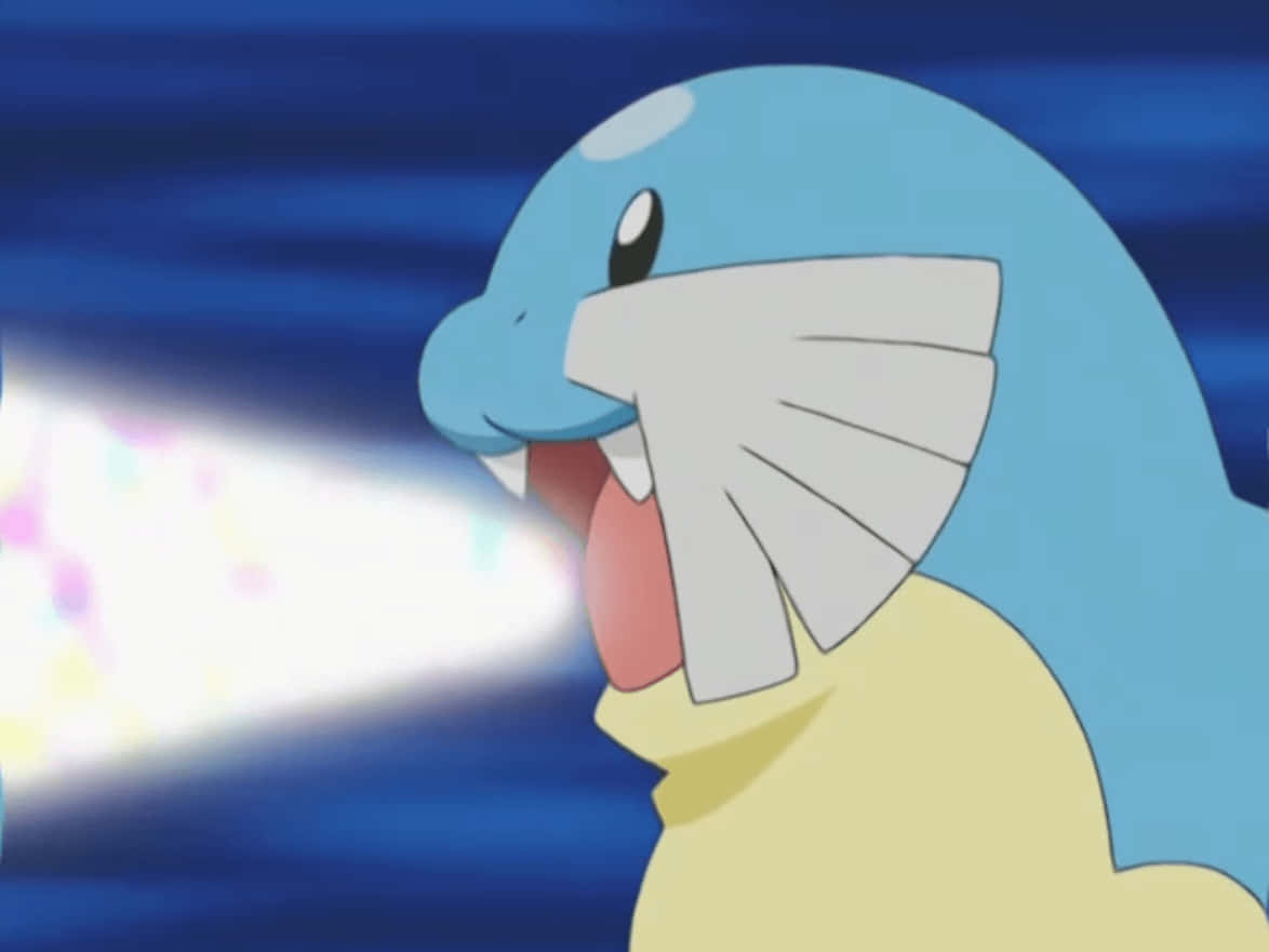 Sealeo, ice beam, blue and yellow anime Pokémon, SD Desktop Wallpaper