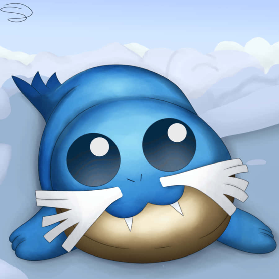 Sealeo, big eyes, blue cartoon seal, SD Desktop Wallpaper