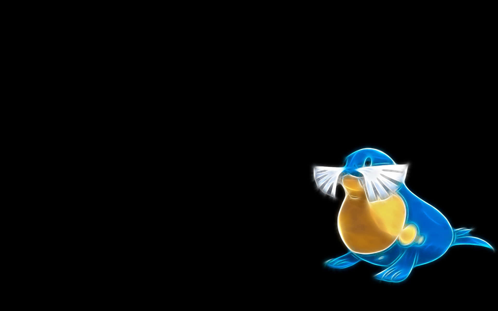 Sealeo, glowing blue and yellow, white flippers, Full HD Desktop Wallpaper
