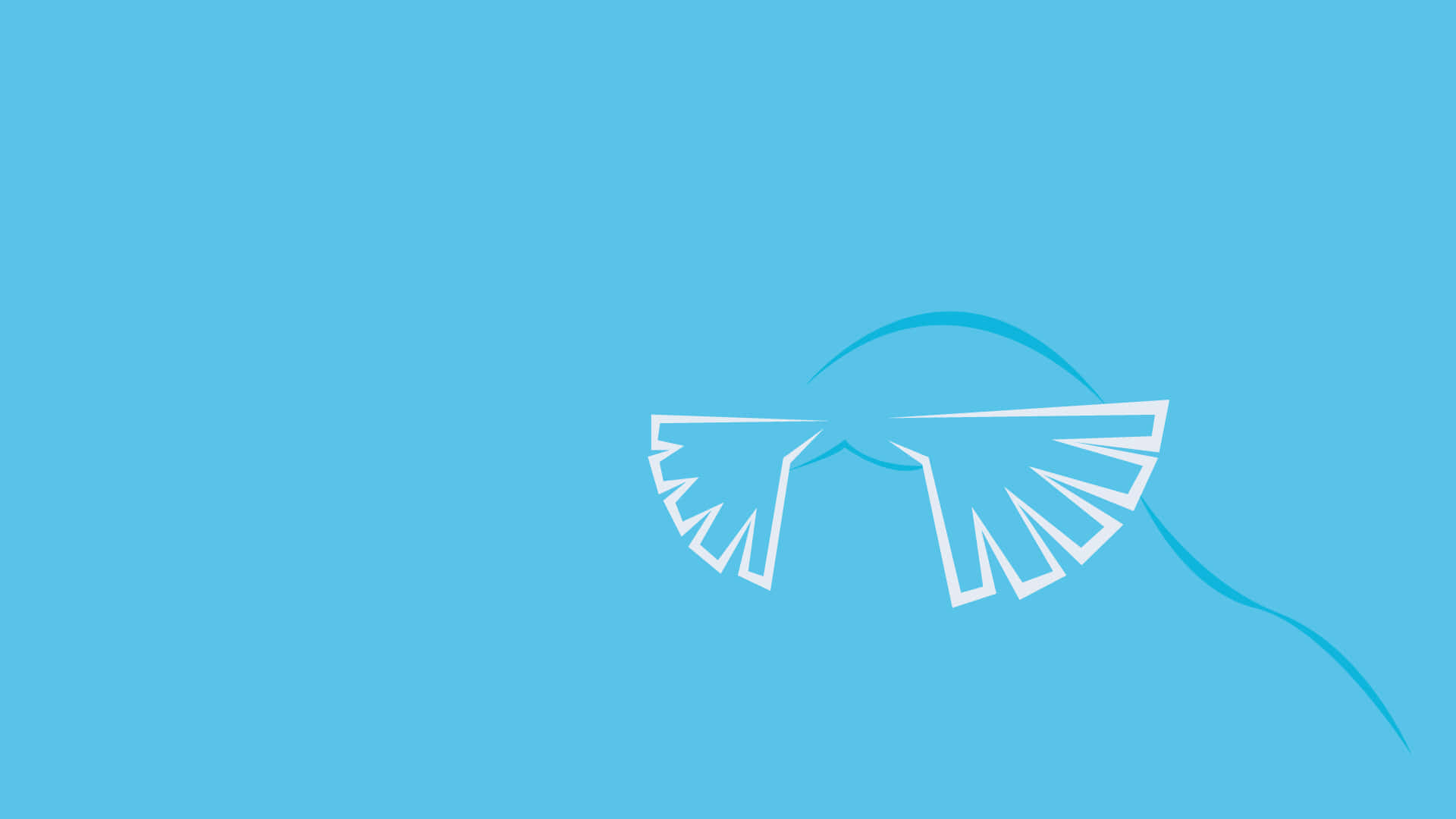 Sealeo, white line drawing, stylized wings, Full HD Desktop Wallpaper