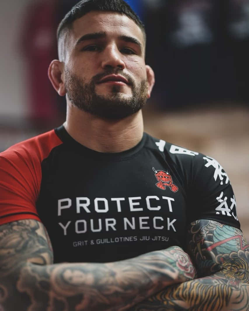 Sean Brady, black and red rash guard, tattooed jiu jitsu fighter, SD Phone Wallpaper