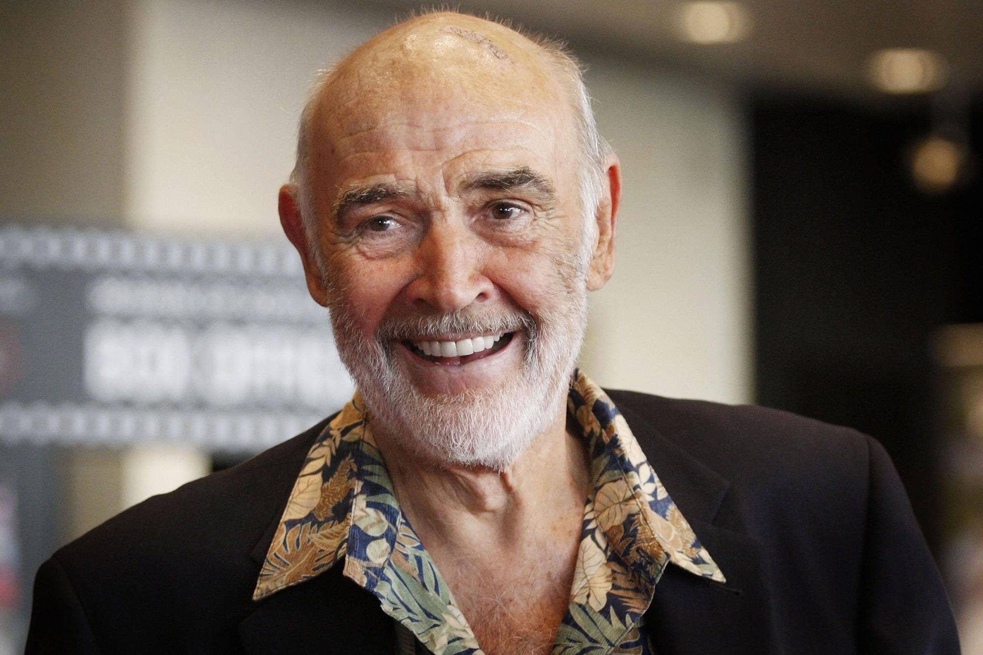Sean Connery, white beard, patterned shirt, Full HD Desktop Wallpaper