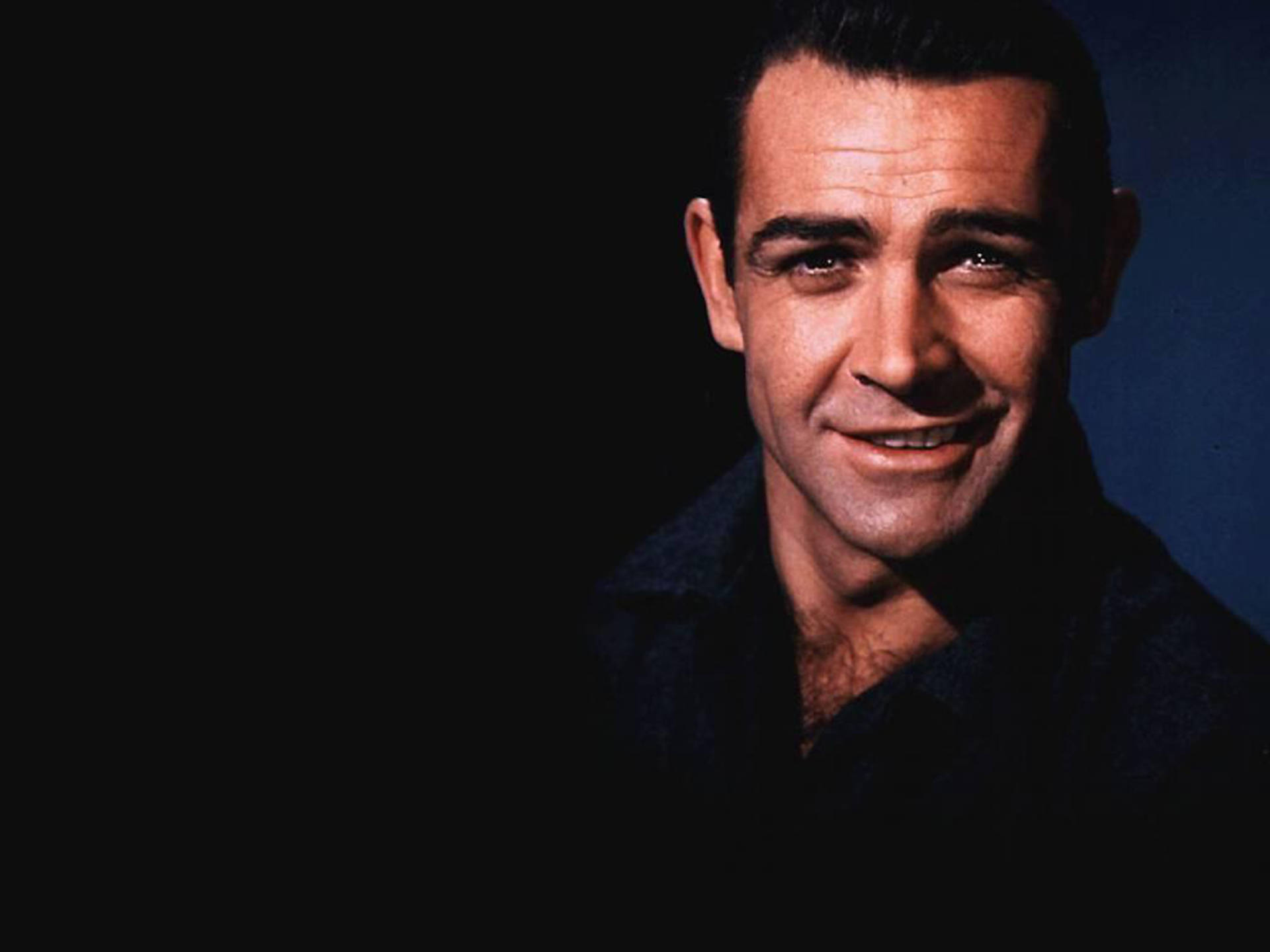 Sean Connery, dark hair, dark background, Full HD Desktop Wallpaper