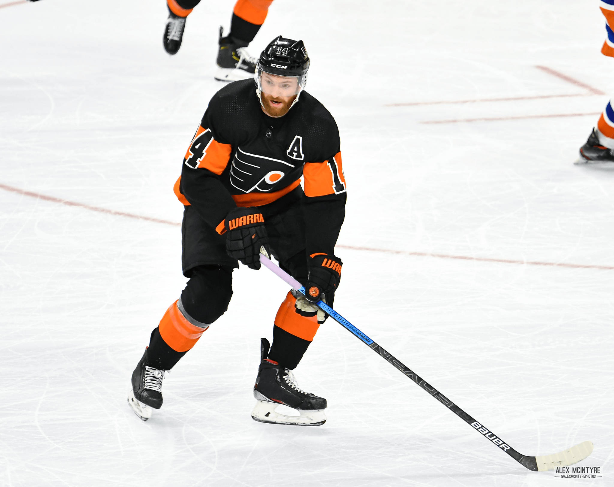 Sean Couturier, orange and black uniform, hockey player, Full HD Desktop Wallpaper