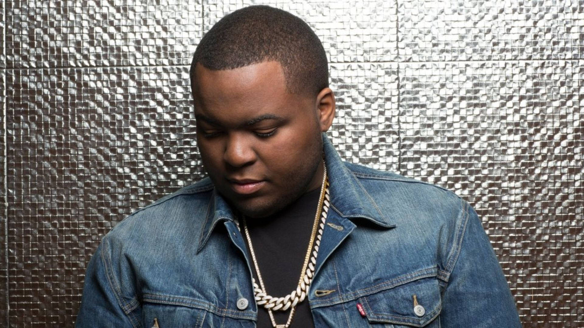 Sean Kingston, denim jacket, gold chain, Full HD Desktop Wallpaper