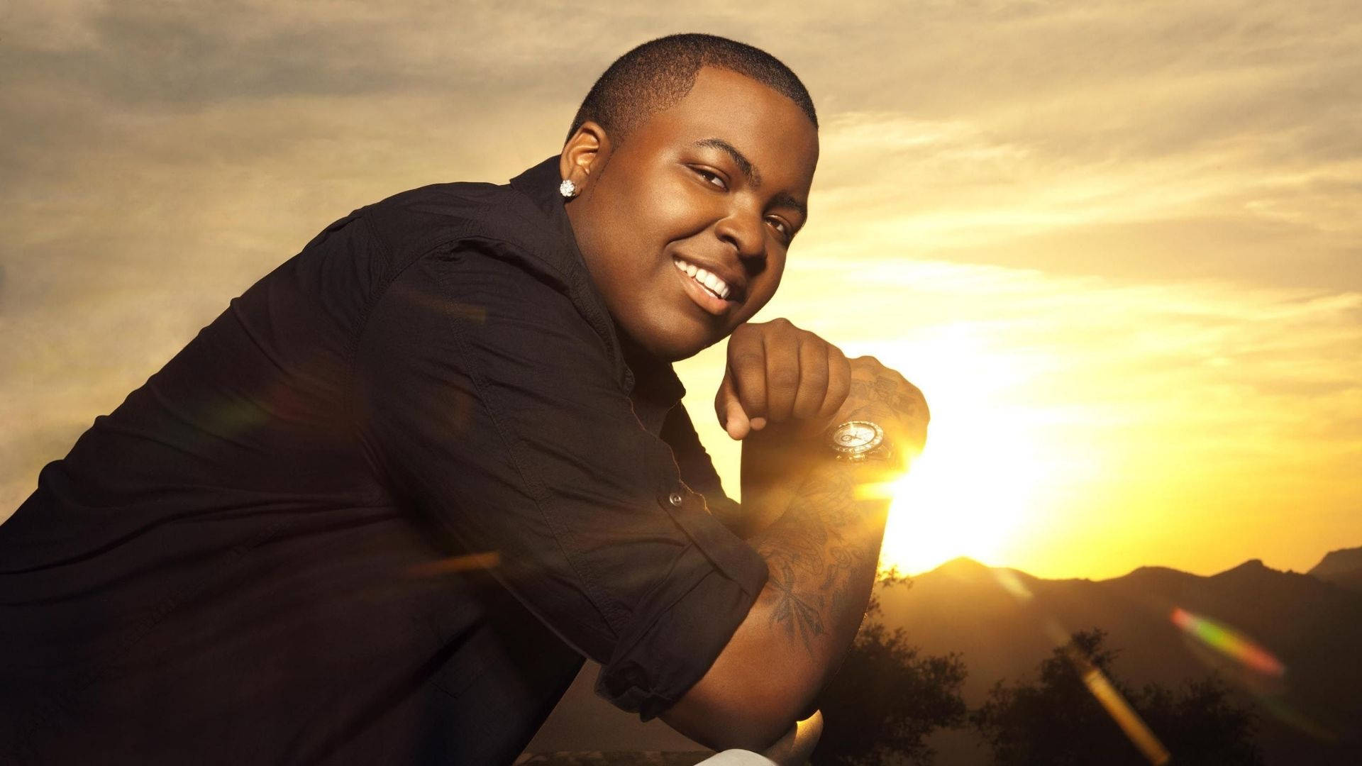 Sean Kingston, sunset, glowing lens flares, Full HD Desktop Wallpaper