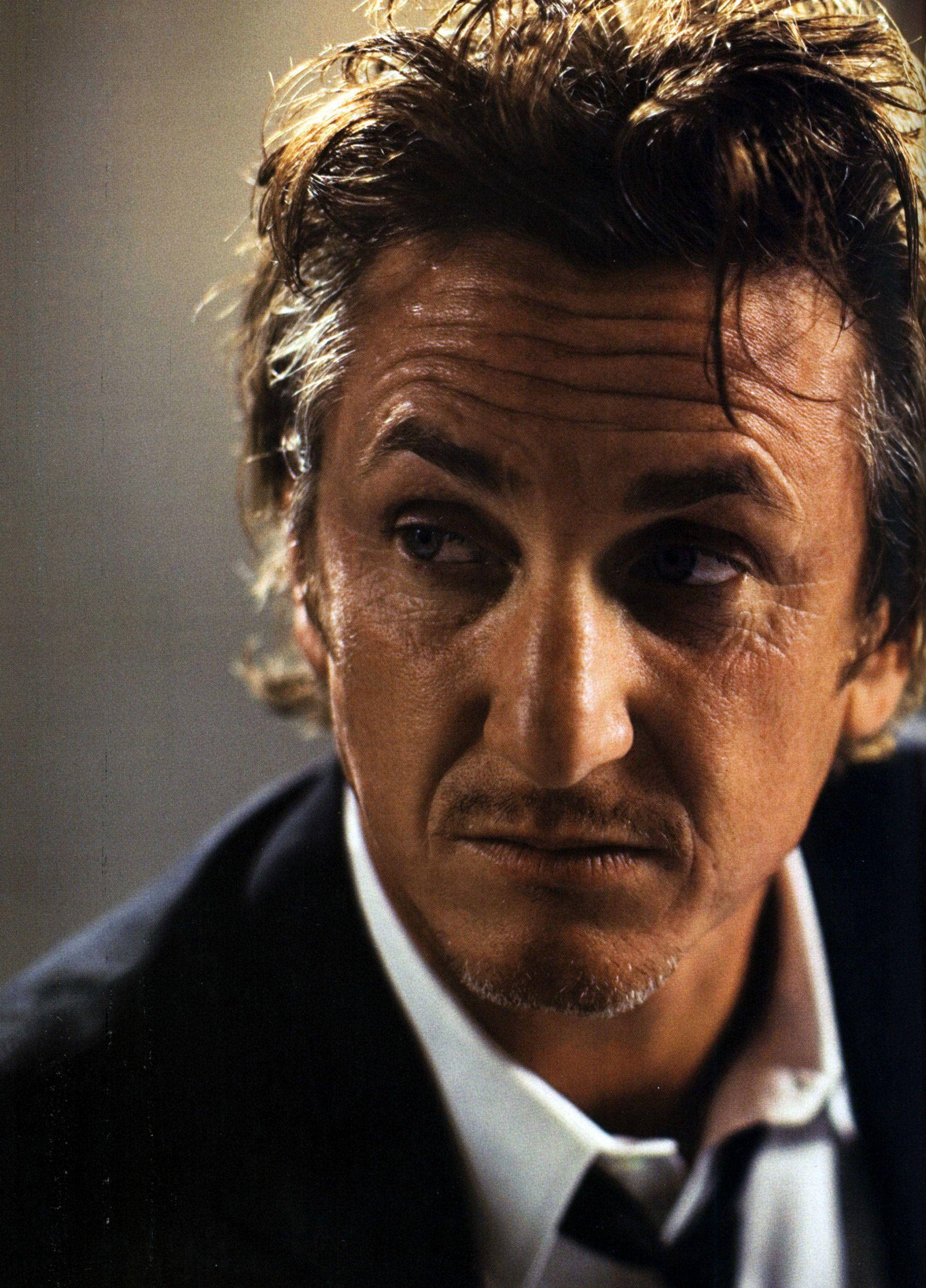 Sean Penn, close-up portrait, tousled hair, Full HD Phone Wallpaper