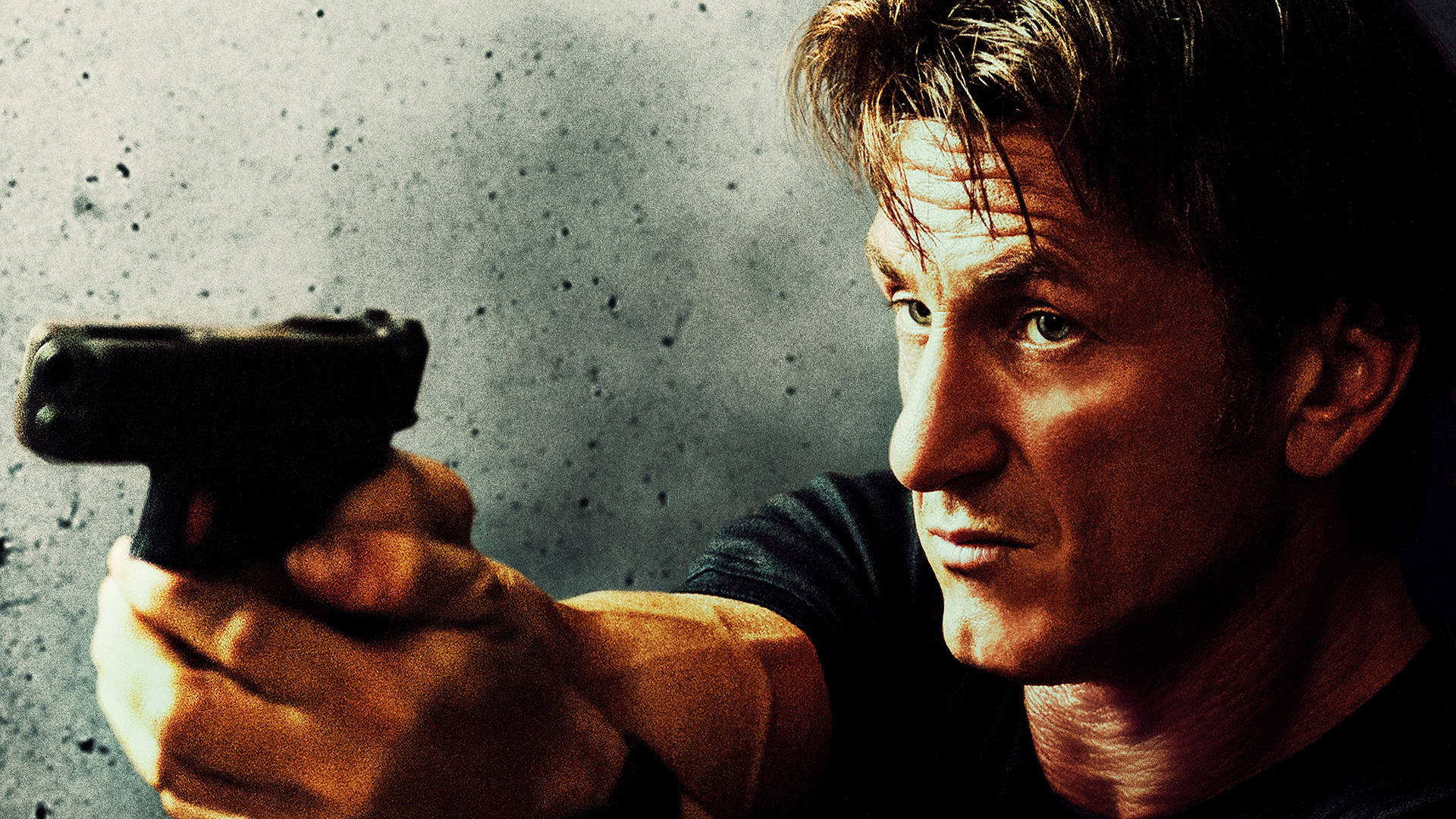 Sean Penn, intense eyes, handgun, Full HD Desktop Wallpaper