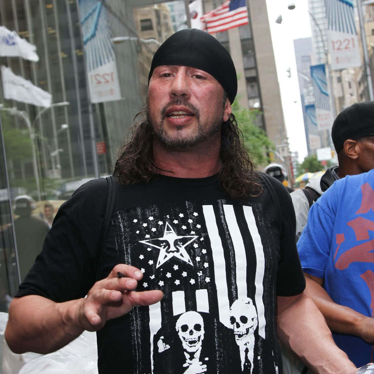 Sean Waltman, American flag shirt, skull-themed, SD Desktop Wallpaper