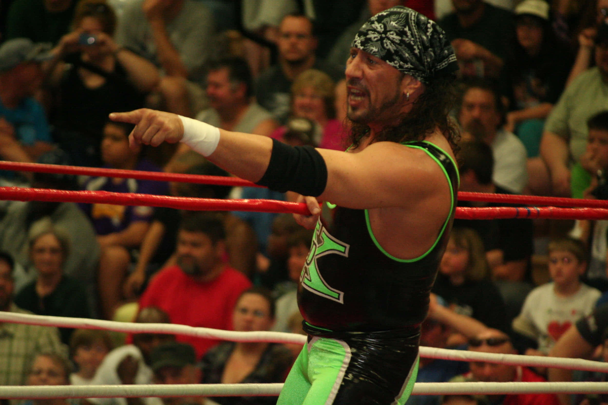 Sean Waltman, wrestling ring, black and neon green gear, Full HD Desktop Wallpaper