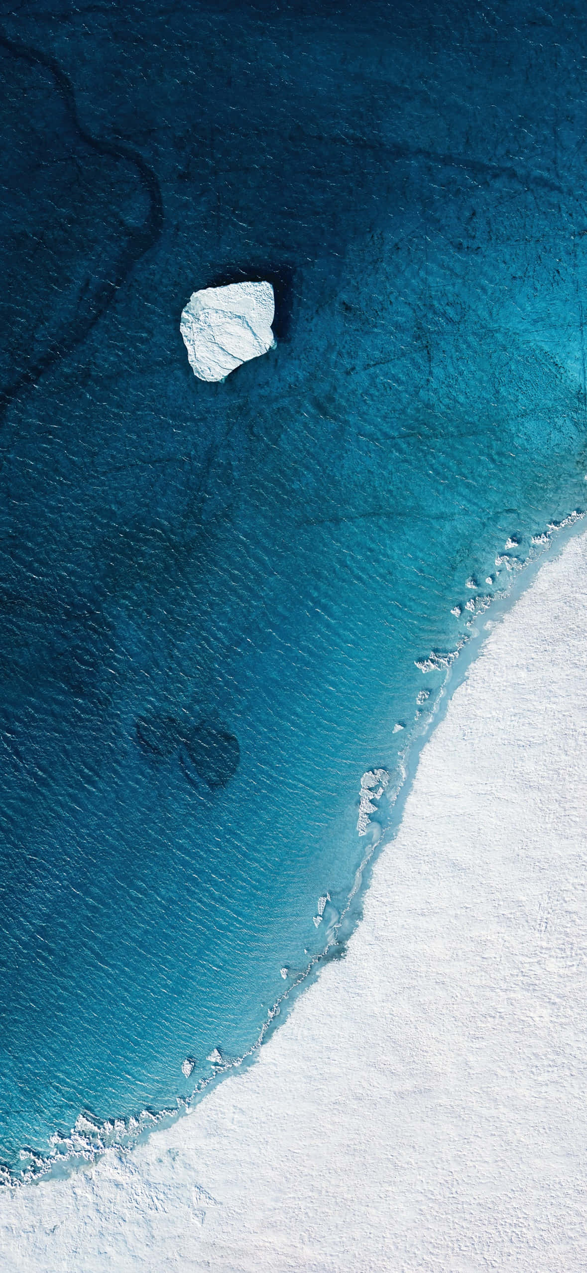 serene coastal gradient, iceberg, deep blue water, Full HD Phone Wallpaper