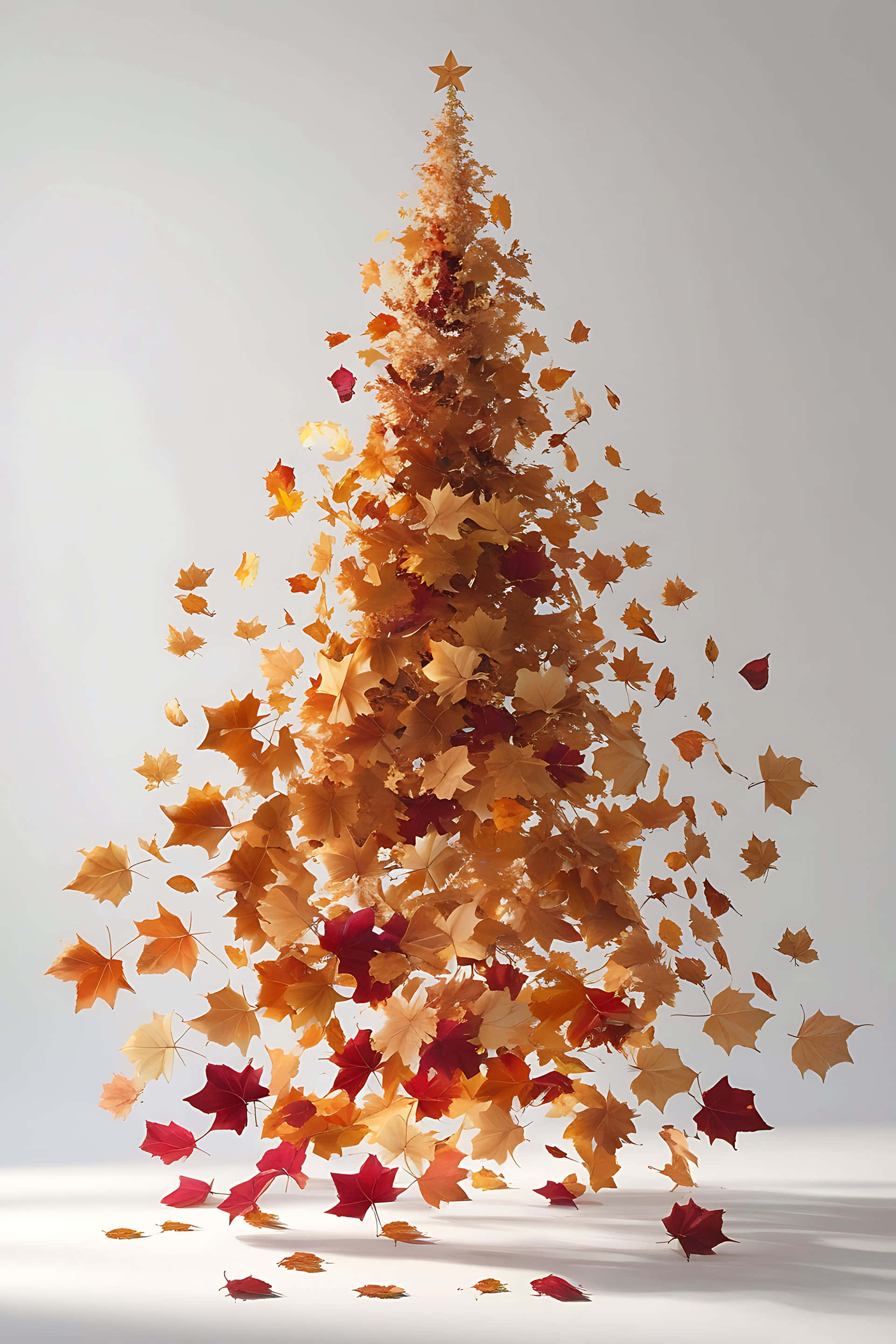 autumn maple leaves, warm orange red, gold hues, 2K Phone Wallpaper