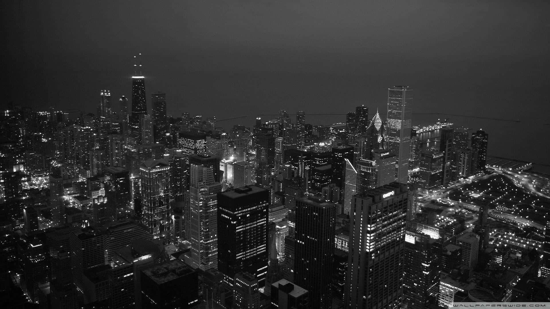 Seattle, Night, Aerial Photography, Full HD Desktop Wallpaper