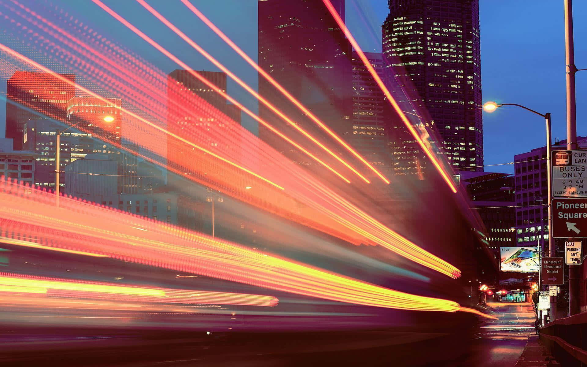 Seattle, Neon Lights, twilight sky, Full HD Desktop Wallpaper