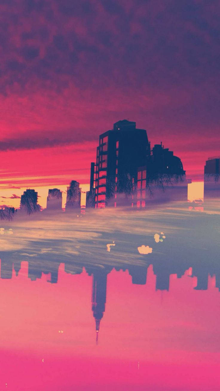 Seattle, red sky, sunset, HD Phone Wallpaper