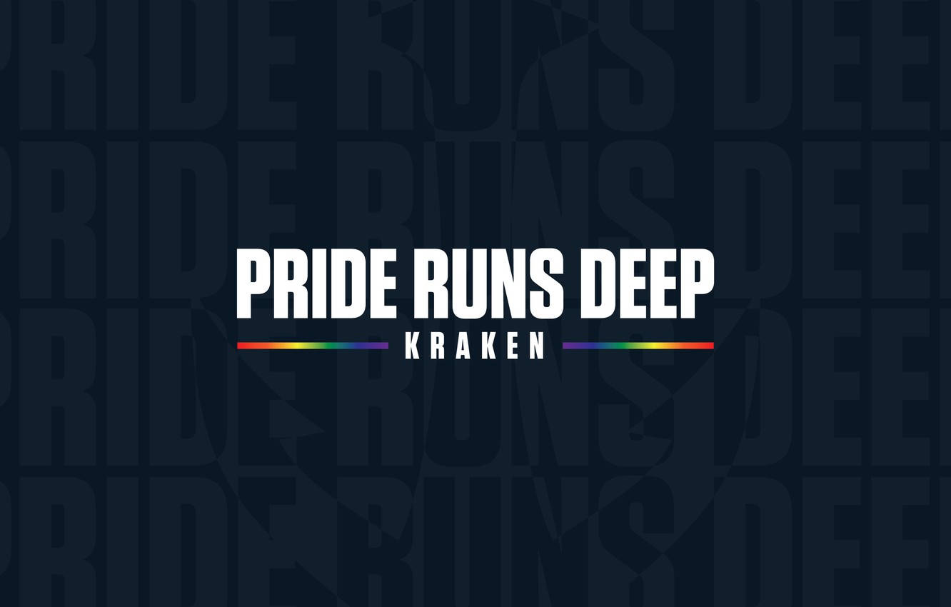 Seattle Kraken, pride runs deep, dark blue background, HD Desktop Wallpaper