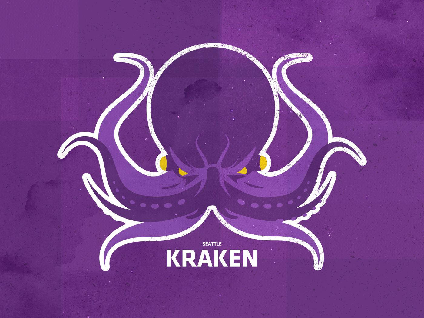 Seattle Kraken, octopus logo, purple kraken, HD Desktop Wallpaper