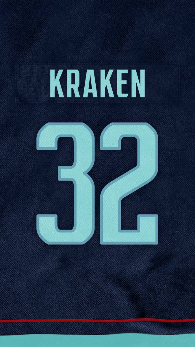 Seattle Kraken, dark blue sports jersey, KRAKEN, SD Phone Wallpaper